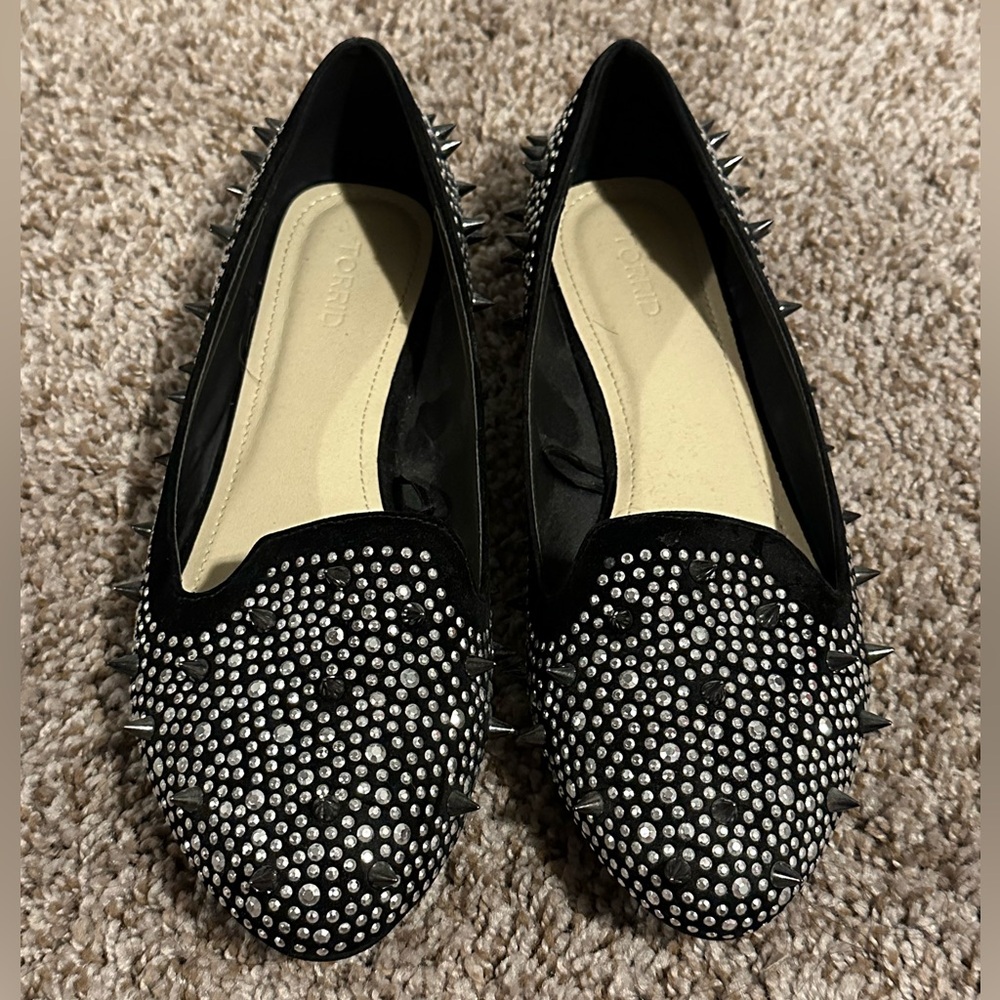 Torrid Studded Black and Silver Women's Flats